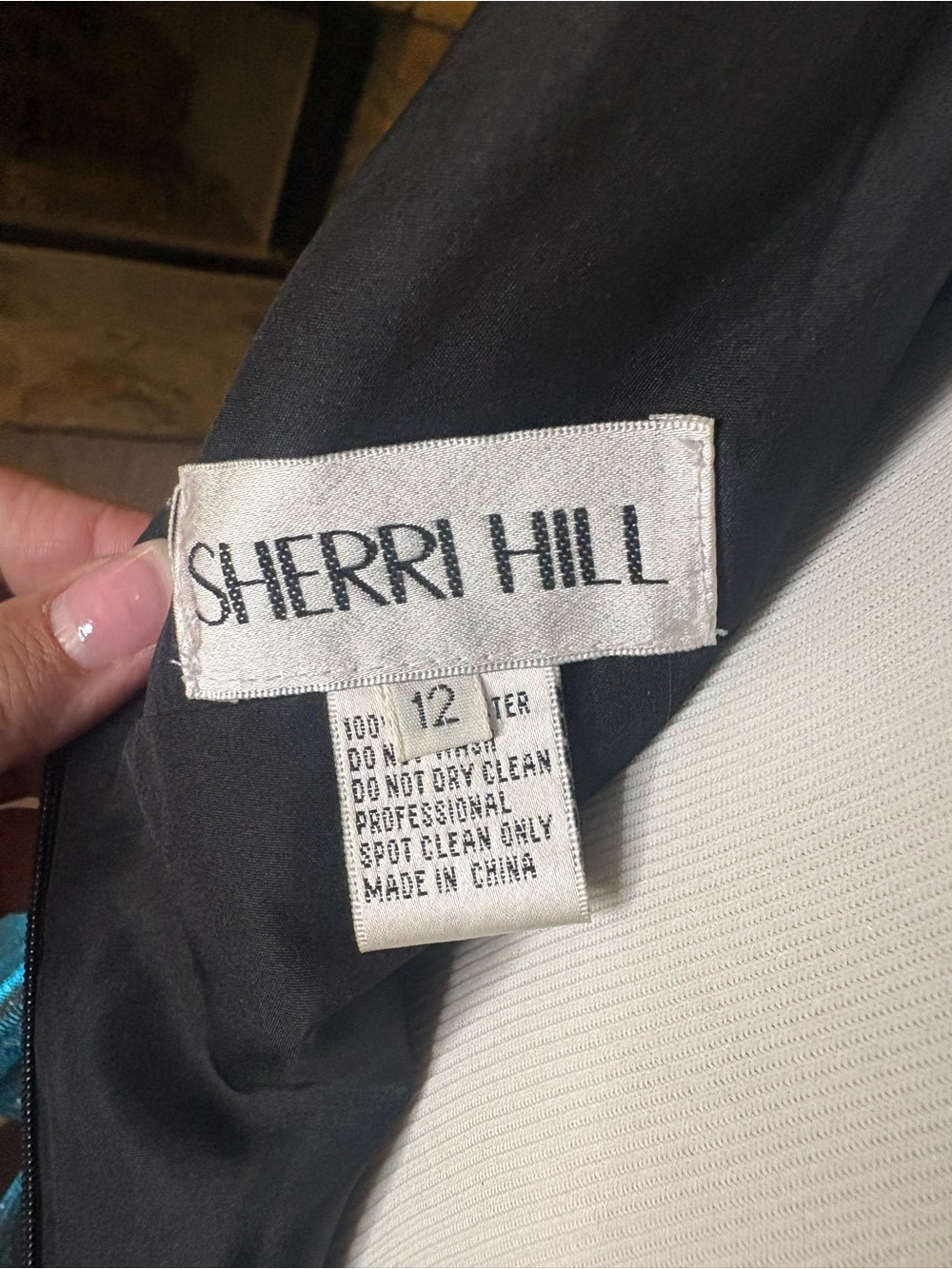 Sherri Hill Silver/green Iridescent Glitter Party Dress with Jeweled Waist - Picture 5 of 5